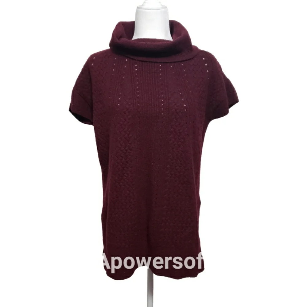 Lane Bryant Burgundy Cowl Neck Short Sleeve Sweater